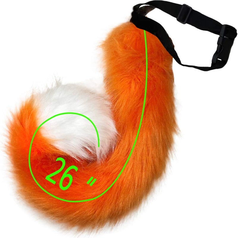HAOAN Adults 26 Inch Wolf Tail Soft Long Fur Cat Fox Costume Tail for Halloween Party Costume - Image 1